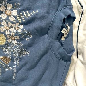 Vans long sleeve with flowers never worn new